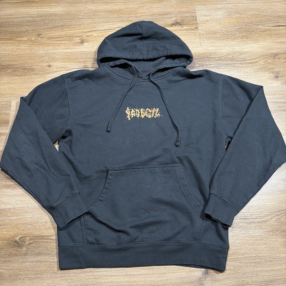 Sadboyz MEDIUM All The Butterflies Hoodie Monarch Black & Orange Sweatshirt